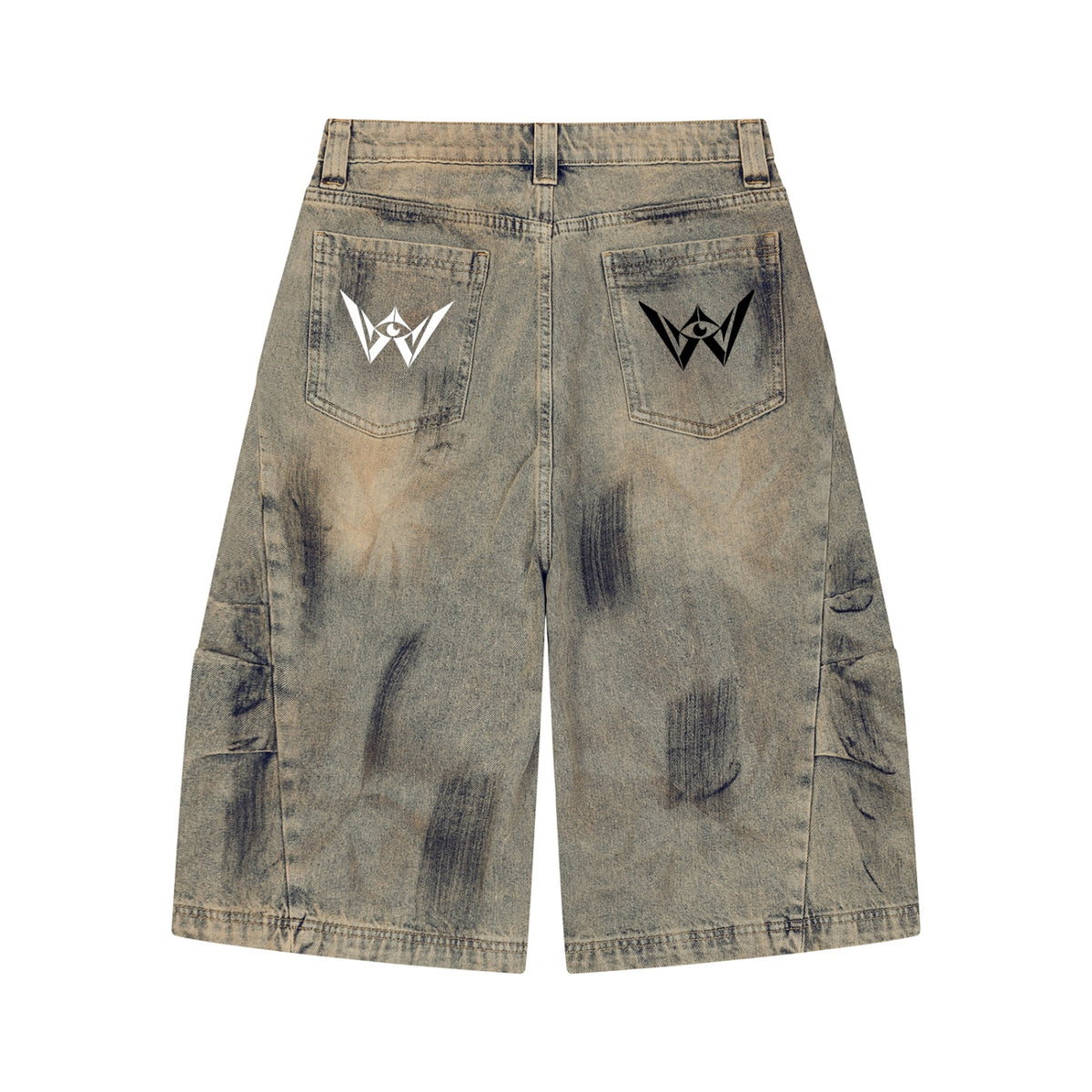 Observation denim shorts back