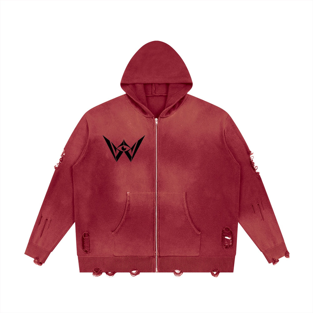 Signal Distressed Zip Hoodie